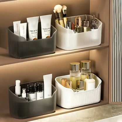 2pcs Square Plastic Cosmetic Tools Organizer Box Countertop Makeup Comestic Tools Box Multifunctional Cabinet Storage Organizer