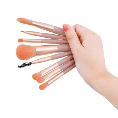 Makeup Tools Morandi 8-Piece Makeup Set Brush Loose Powder Highlighter Blush Eyebrow Brush Lip Brush Complete Makeup Tools