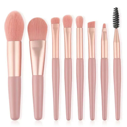 Makeup Tools Morandi 8-Piece Makeup Set Brush Loose Powder Highlighter Blush Eyebrow Brush Lip Brush Complete Makeup Tools
