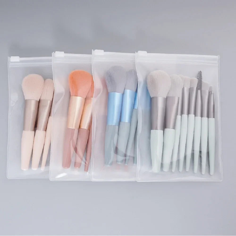 Makeup Tools Morandi 8-Piece Makeup Set Brush Loose Powder Highlighter Blush Eyebrow Brush Lip Brush Complete Makeup Tools