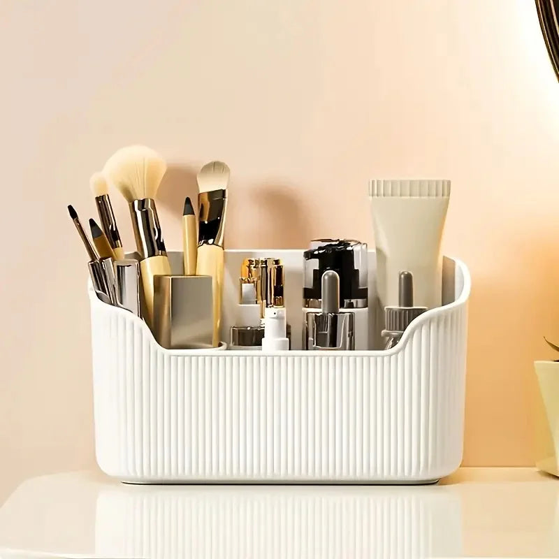 2pcs Square Plastic Cosmetic Tools Organizer Box Countertop Makeup Comestic Tools Box Multifunctional Cabinet Storage Organizer