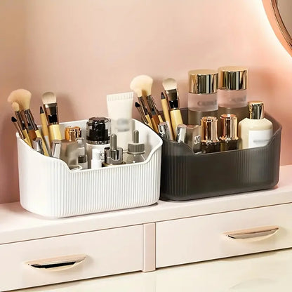 2pcs Square Plastic Cosmetic Tools Organizer Box Countertop Makeup Comestic Tools Box Multifunctional Cabinet Storage Organizer