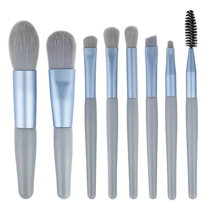 Makeup Tools Morandi 8-Piece Makeup Set Brush Loose Powder Highlighter Blush Eyebrow Brush Lip Brush Complete Makeup Tools