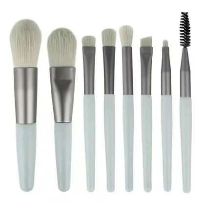 Makeup Tools Morandi 8-Piece Makeup Set Brush Loose Powder Highlighter Blush Eyebrow Brush Lip Brush Complete Makeup Tools